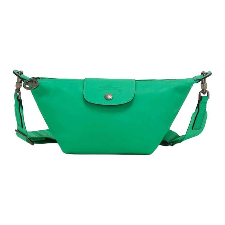 LONGCHAMP Le Pliage Xtra Cow Leather Dumpling Bag, Crossbody Bag, Shoulder Bag Mini Women's Green