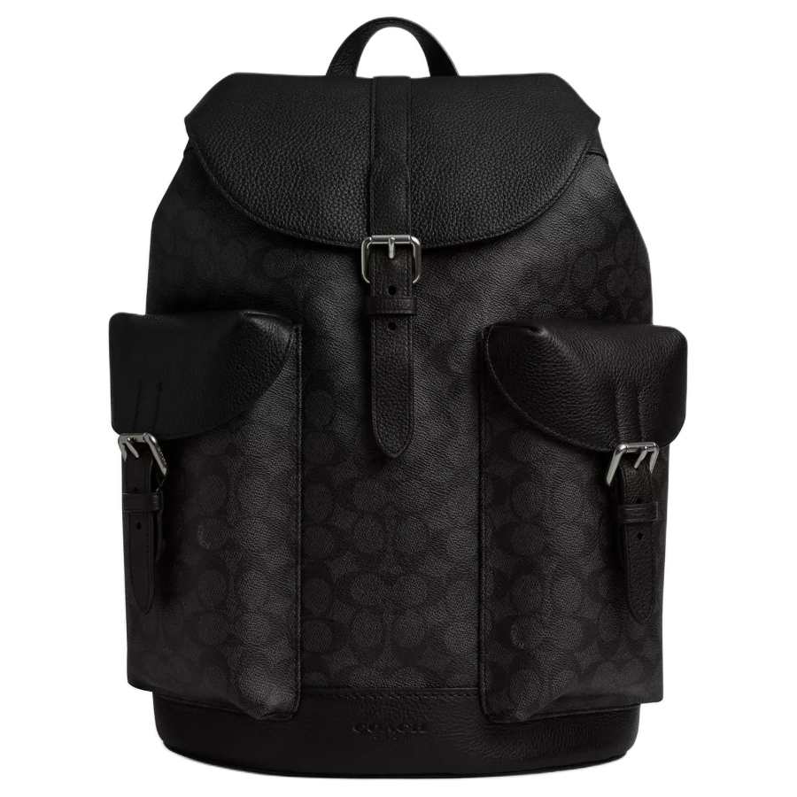 COACH COACH WARNER Artificial Leather Backpack Large Men's Charcoal