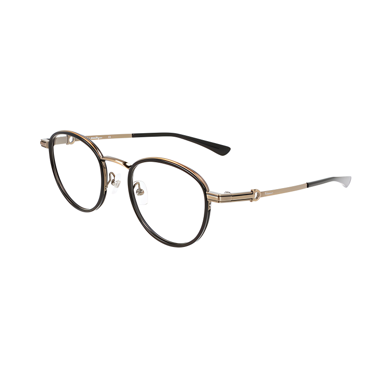 Ferragamo FERRAGAMO Titanium Alloy Round Eyeglass Frames Unisex