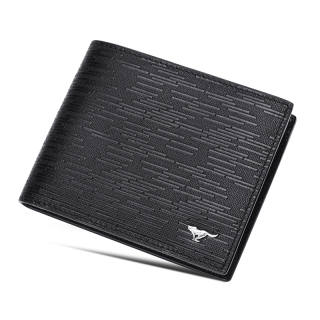 SEPTWOLVES Top Grain Cow Leather Wallet Coin Purse Regular Men's Black