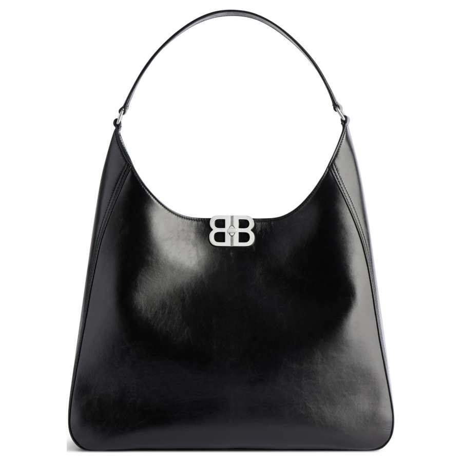 Balenciaga BB SOFT Cow Leather Handbag, Shoulder Bag Medium Women's Black