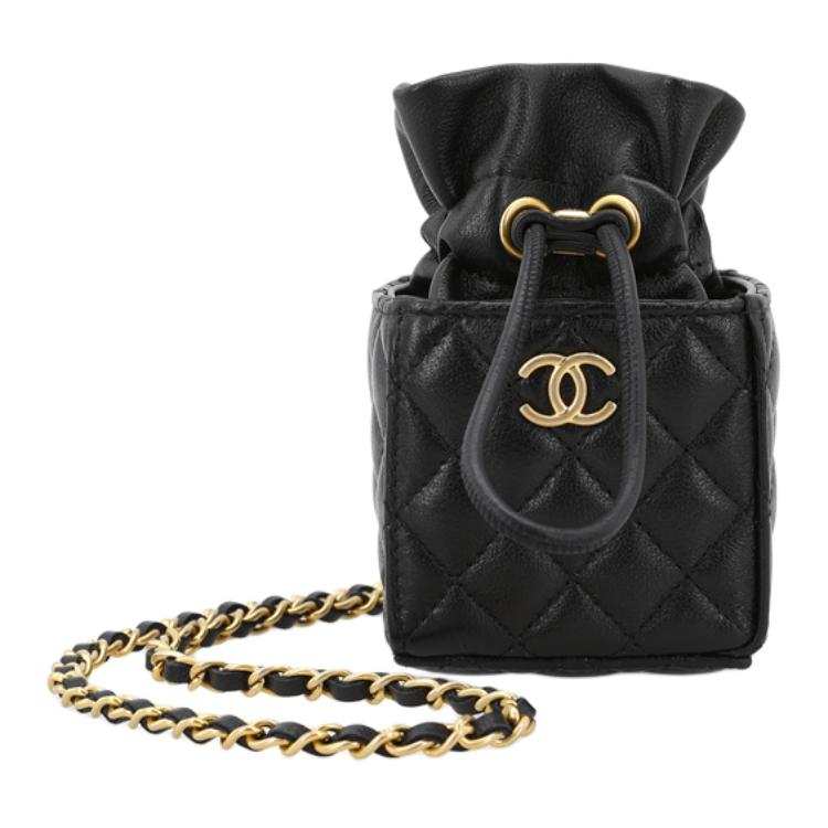 CHANEL Leather Shoulder Bag, Crossbody Bag Unisex Black