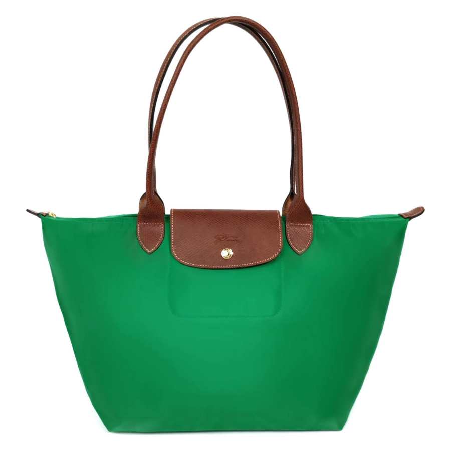 LONGCHAMP Recycled Canvas Dumpling Bag Handbag, Shoulder Bag Women's Emerald Green