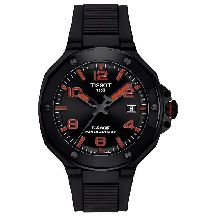 TISSOT Race Collection Automatic Mechanical Movement Minimalist Men's Watches Watch 41mm Black Dial Rubber Strap