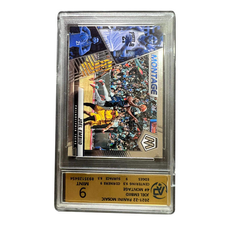 PANINI 76ers Team, Embiid, The Big Man, Rating 9 Points, Mosaics Collection, Horizontal, Player Card, Rare Card