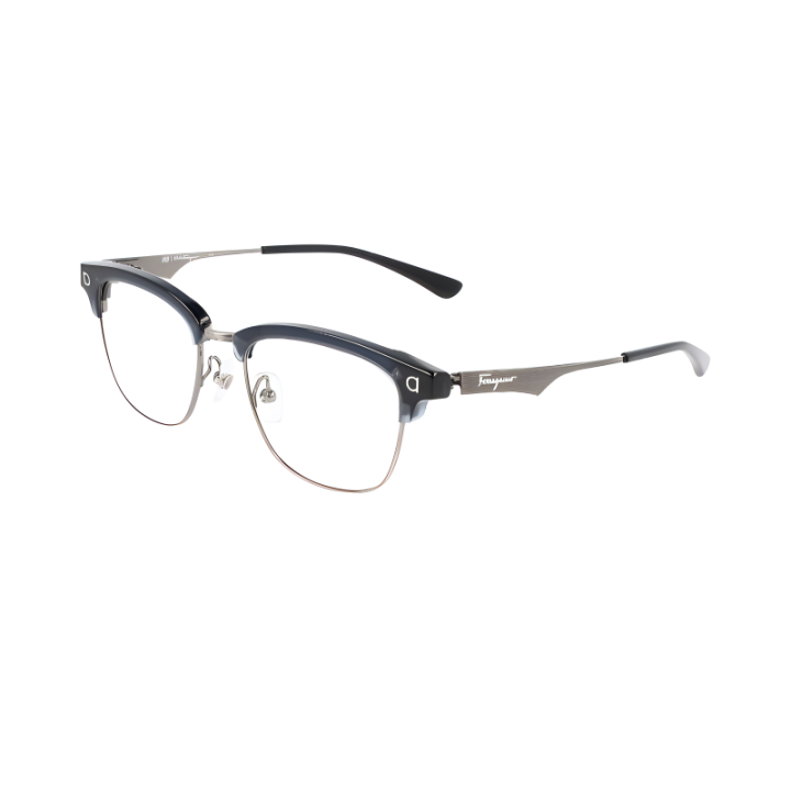 Ferragamo FERRAGAMO Titanium Alloy Browline Eyeglass Frames Unisex