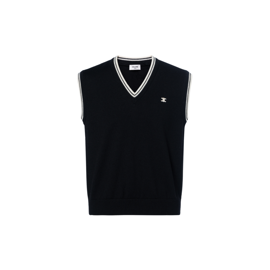 CELINE CELINE Triomphe Logo Embroidered Vest