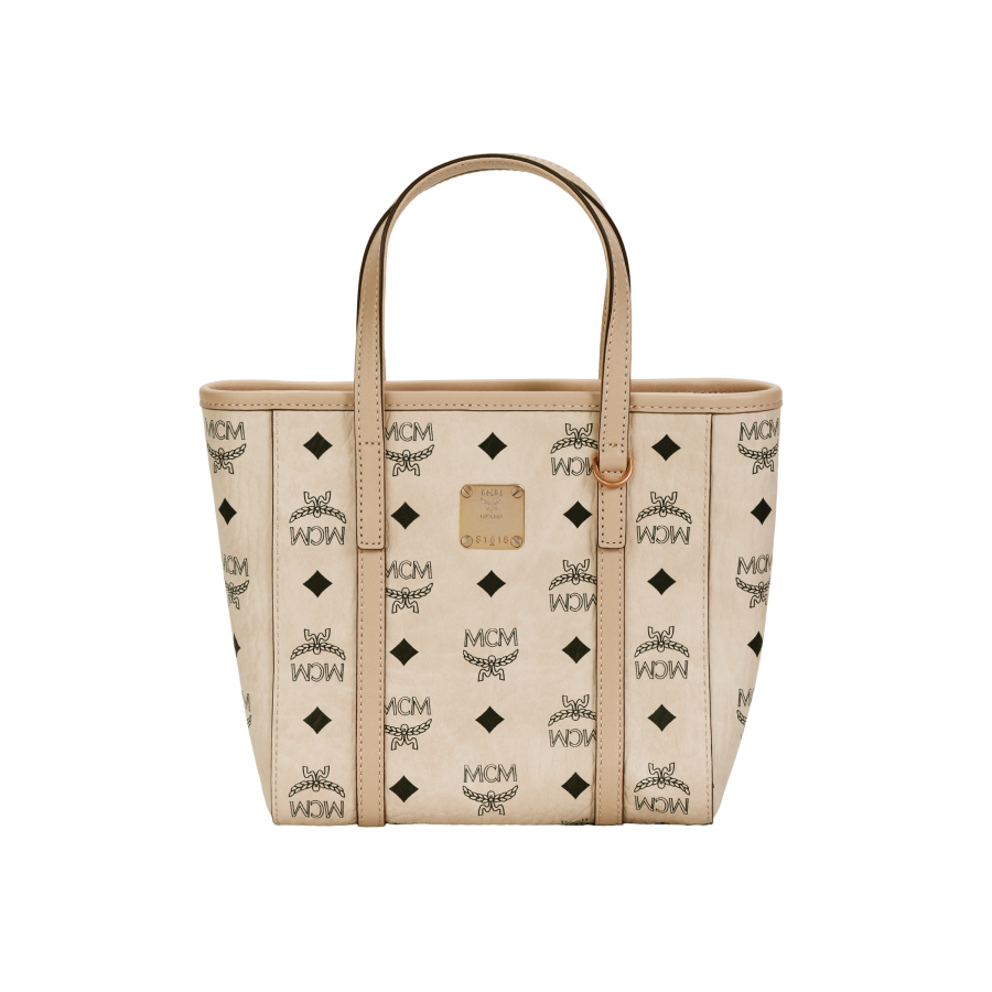 MCM Toni Artificial Leather With Cow Leather One Shoulder Handbag Mini Unisex Beige