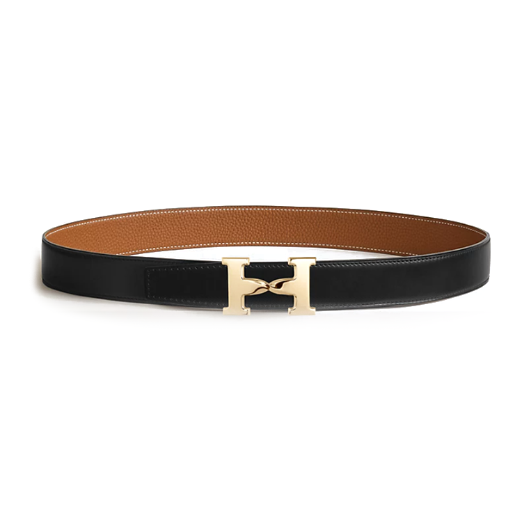HERMES HERMES H Twist Leather Belts Women's Width 3.2cm