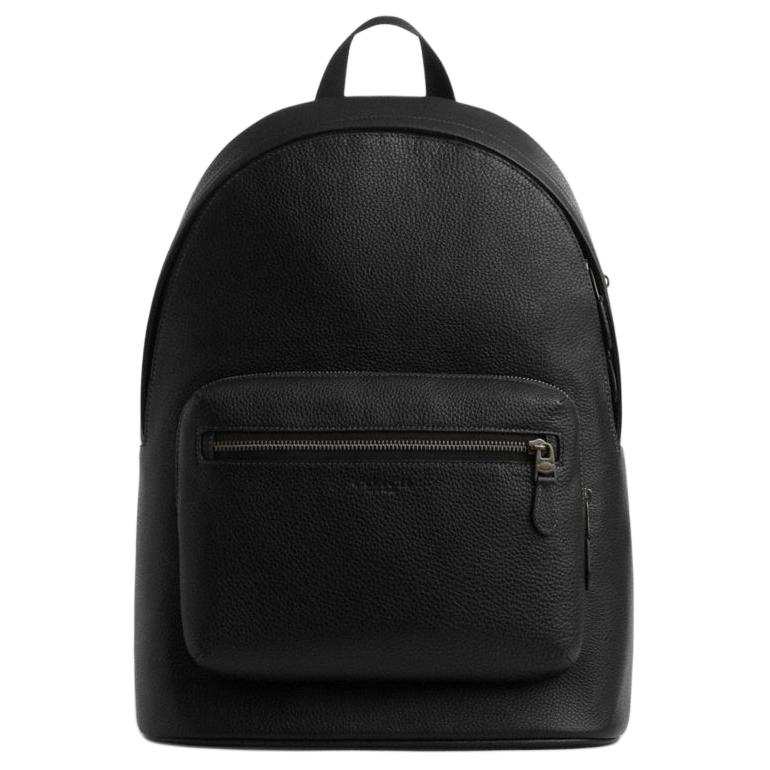 COACH COACH West Pebbled Leather Backpack Large Men's Bronze & Black