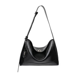 LA FESTIN Cow Leather Shoulder Bag Large Women's Night Black/Caramel Brown/Chocolate Brown/Coconut Milk White