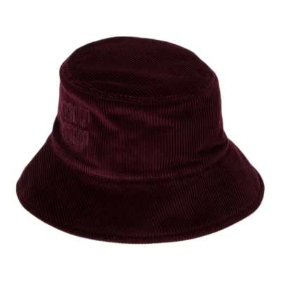 MIU MIU Brand Logo Fabric Bucket Hats Unisex Fuchsia/Corn Yellow