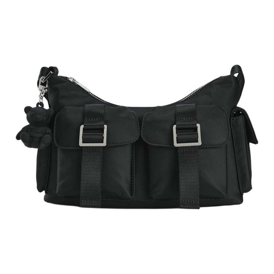 FILA Fabric Shoulder Bag, Crossbody Bag Mini Women's Black