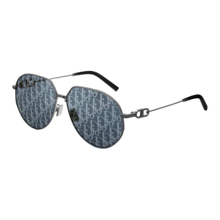 DIOR DIOR Irregular Shape Sunglasses Men's Ruthenium
