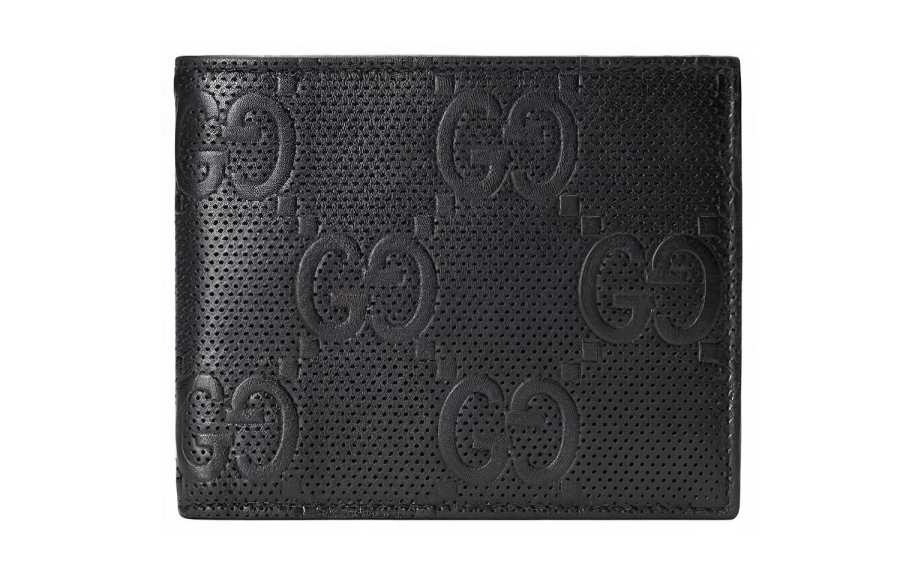 GUCCI GG Embossed Leather Wallet Regular Men's Black