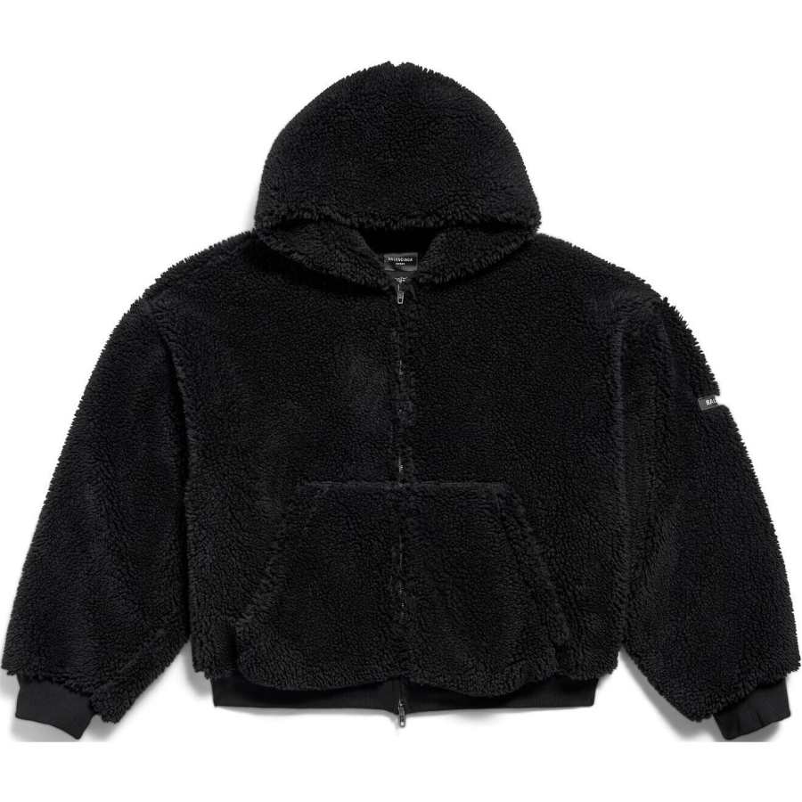 Balenciaga Zip-Up Fur Hoodie