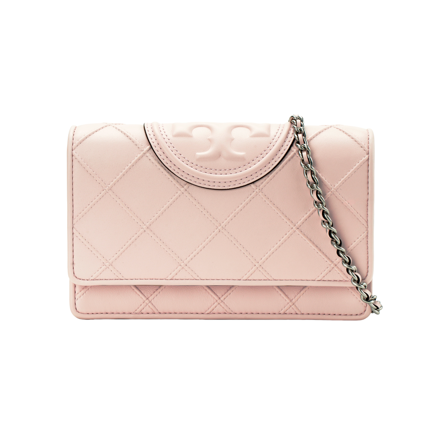TORY BURCH Fleming Leather Shoulder Bag, Crossbody Bag, Wallet Women's Cotton Candy Pink
