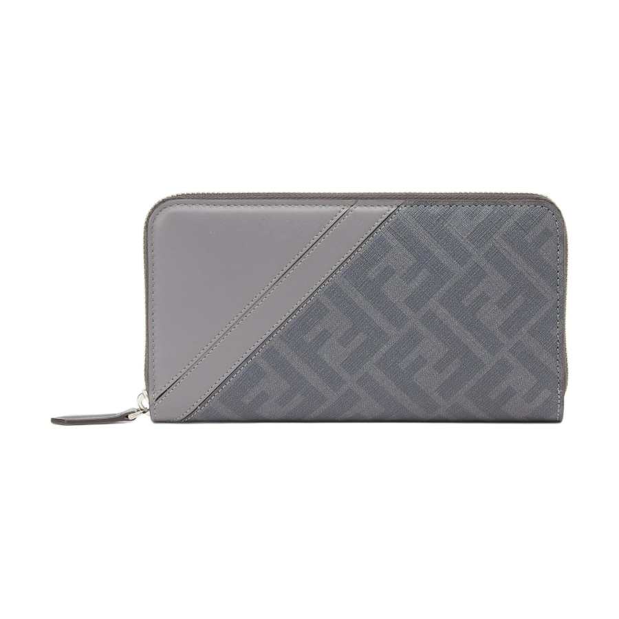 FENDI Calfskin Wallet Men's Gray