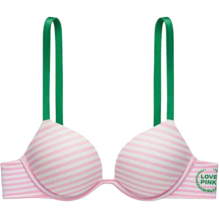 Victoria's Secret Sweet Limited PINK Girlish Bra Women's Pink White Stripes