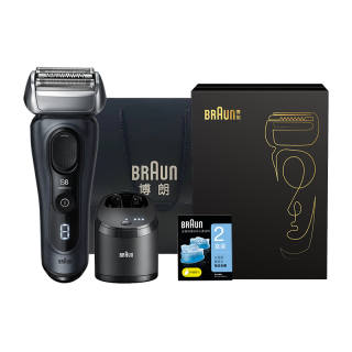BRAUN 8553CC Foil Razors Stainless Steel Quad Blade Dedicated Cleaning Station Germany Imported