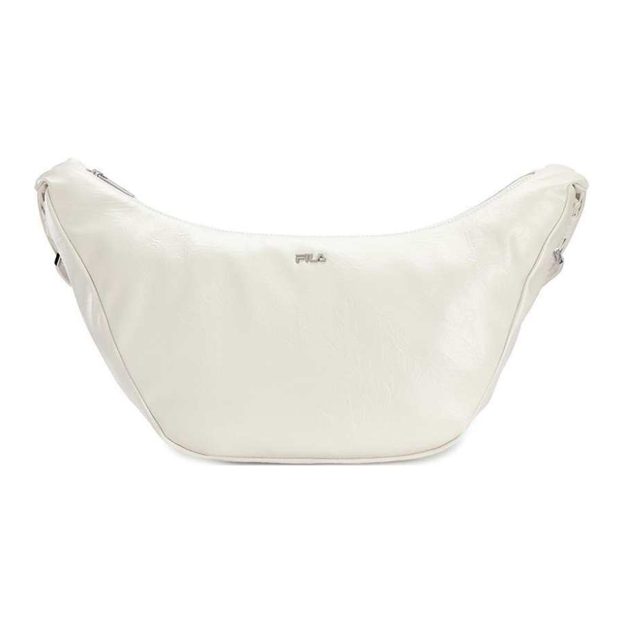 FILA ORIGINALE Polyurethane PU Dumpling Bag, Crossbody Bag, Shoulder Bag XS Women's White