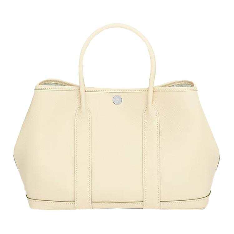 HERMES HERMES Garden Party Epsom Calfskin Handbag 30 Women's I2 Nata Cream White