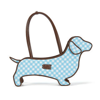 Crying Center Pu Long Handle Bag, Sausage Dog Bag, One Shoulder Handbag Regular Unisex Black/Blue/Brown