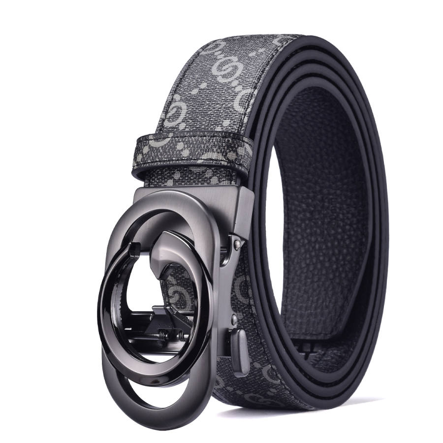 LAORENTOU PVC Cow Leather Belts Men's 3.5cm