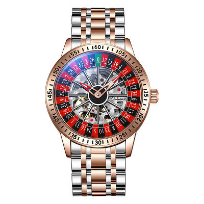Dulunwe Automatic Mechanical Movement Stainless Steel Watchband Watch Men's Watches Skeleton Dial