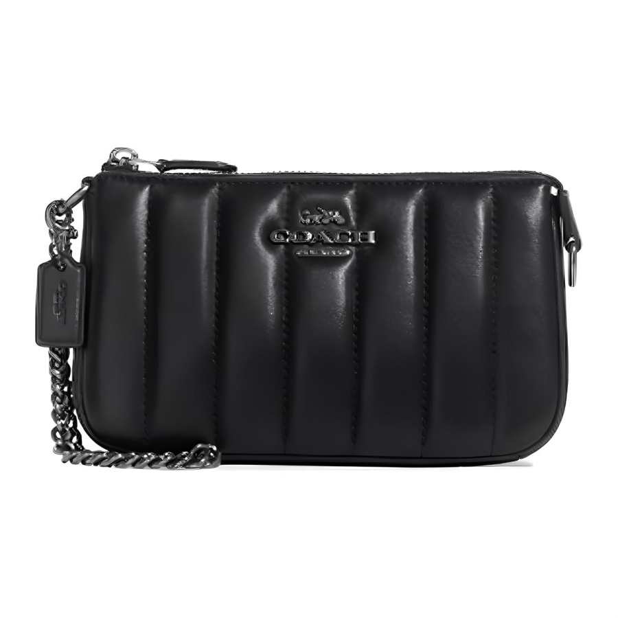 COACH Nolita Leather Pochette, Shoulder Bag, Clutch Small Women's Black