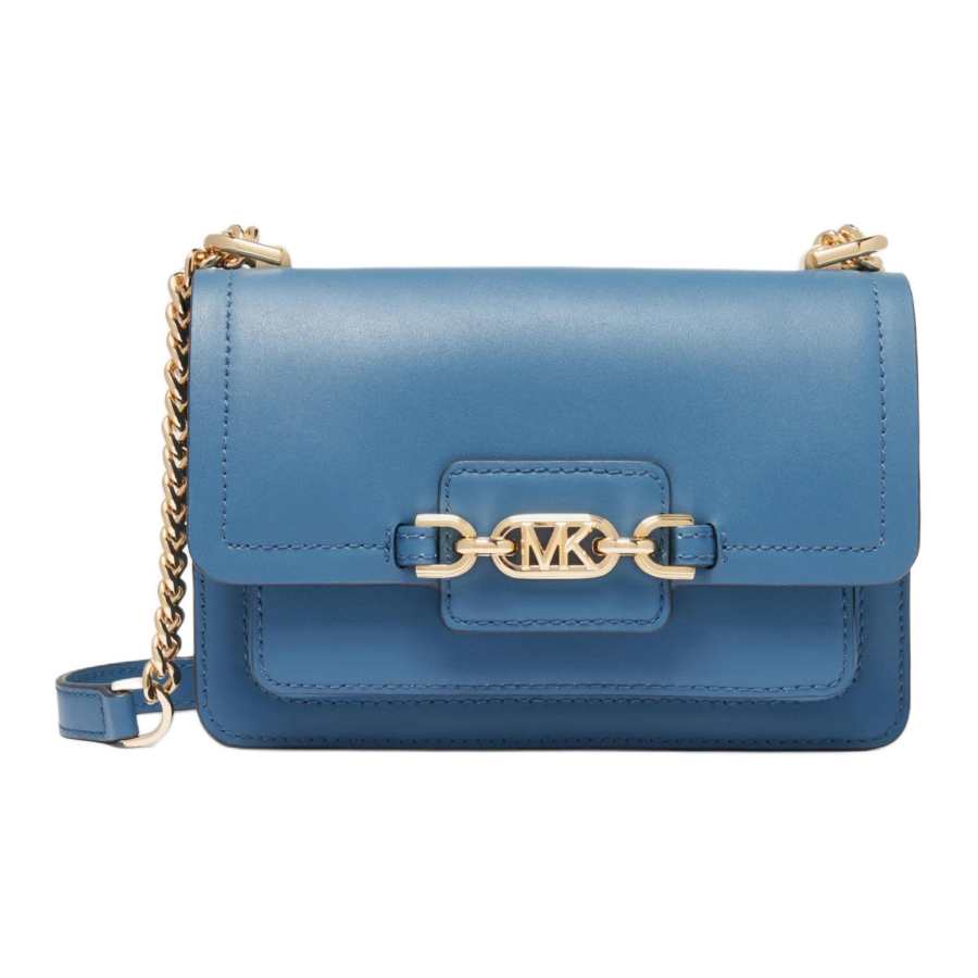 MICHAEL KORS Heather Split Cow Leather Shoulder Bag, Crossbody Bag Extra Small Women's Tweed Blue