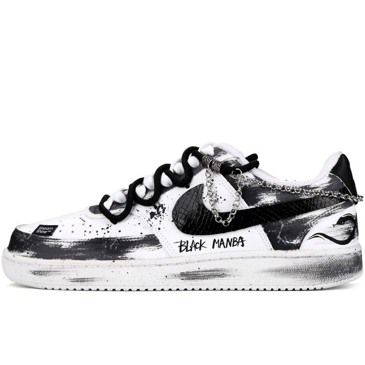 Nike Nike Court Vision 1 Black Mamba Slip Resistant Abrasion Resistant Low top Skateboard Shoes Men's Black White