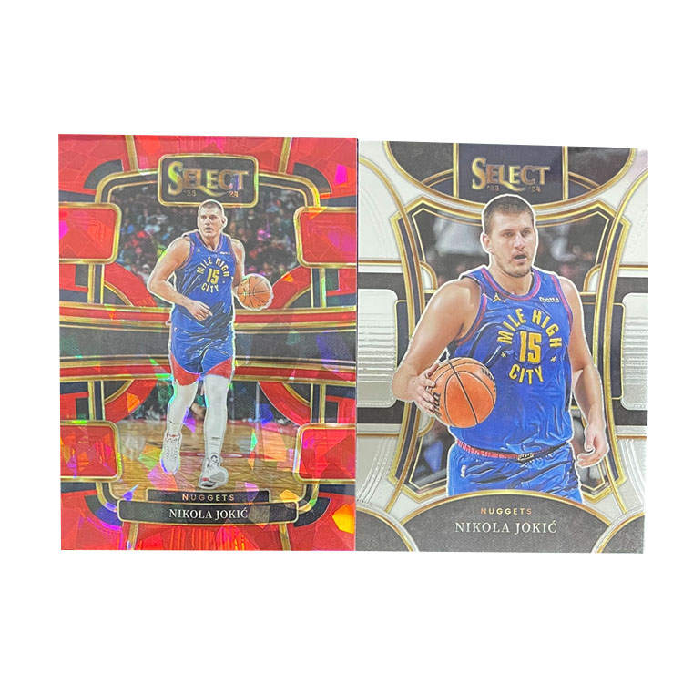 PANINI Nikola Jokic 2023 24 Select Red Ice Fold+BASE Player Card, Card Collection Pass Sports Cards 2 Pcs