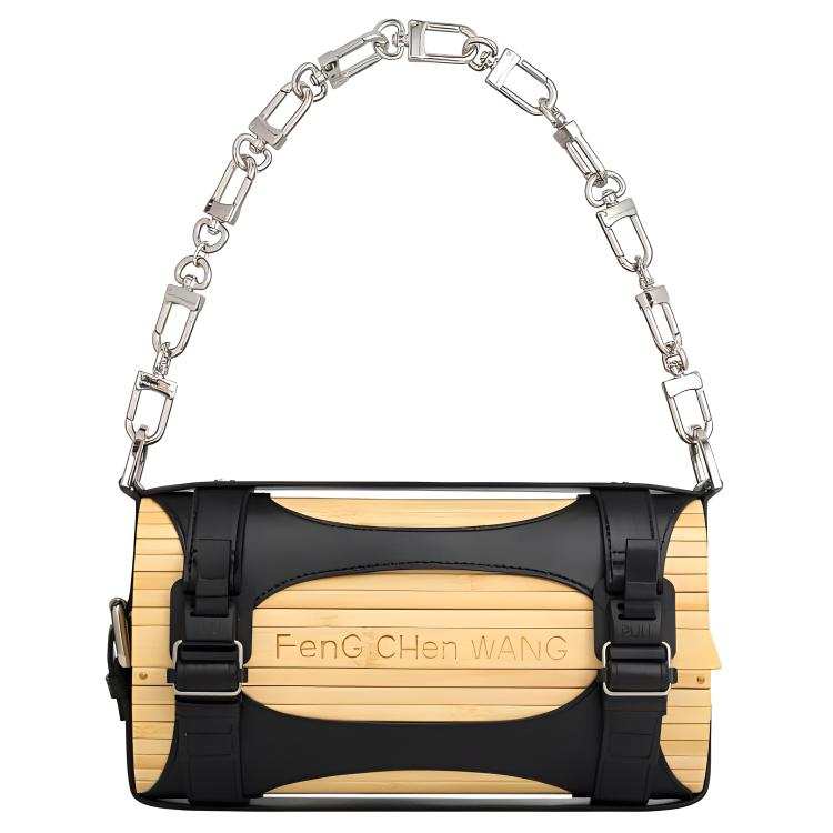 Feng Chen Wang Pu Cylinder Bamboo Bag, Shoulder Bag, Crossbody Bag, Handbag Unisex Black