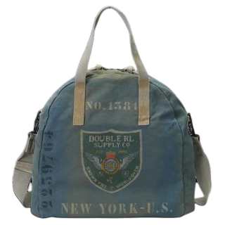 Double RL Cotton One Shoulder Handbag Men's Blue