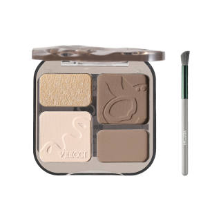 VEECCI Highlighter & Contouring Palette+Icy Clear Lip Gloss+Long Lasting Blush Makeup Set Box