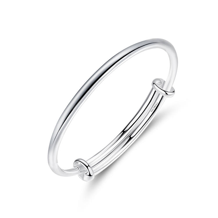 WINY WINY 999 Fine Silver Material Bangle With Certificate Women's Silver