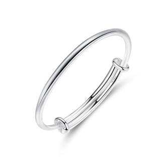 WINY 999 Fine Silver Material Bangle With Certificate Women's Silver