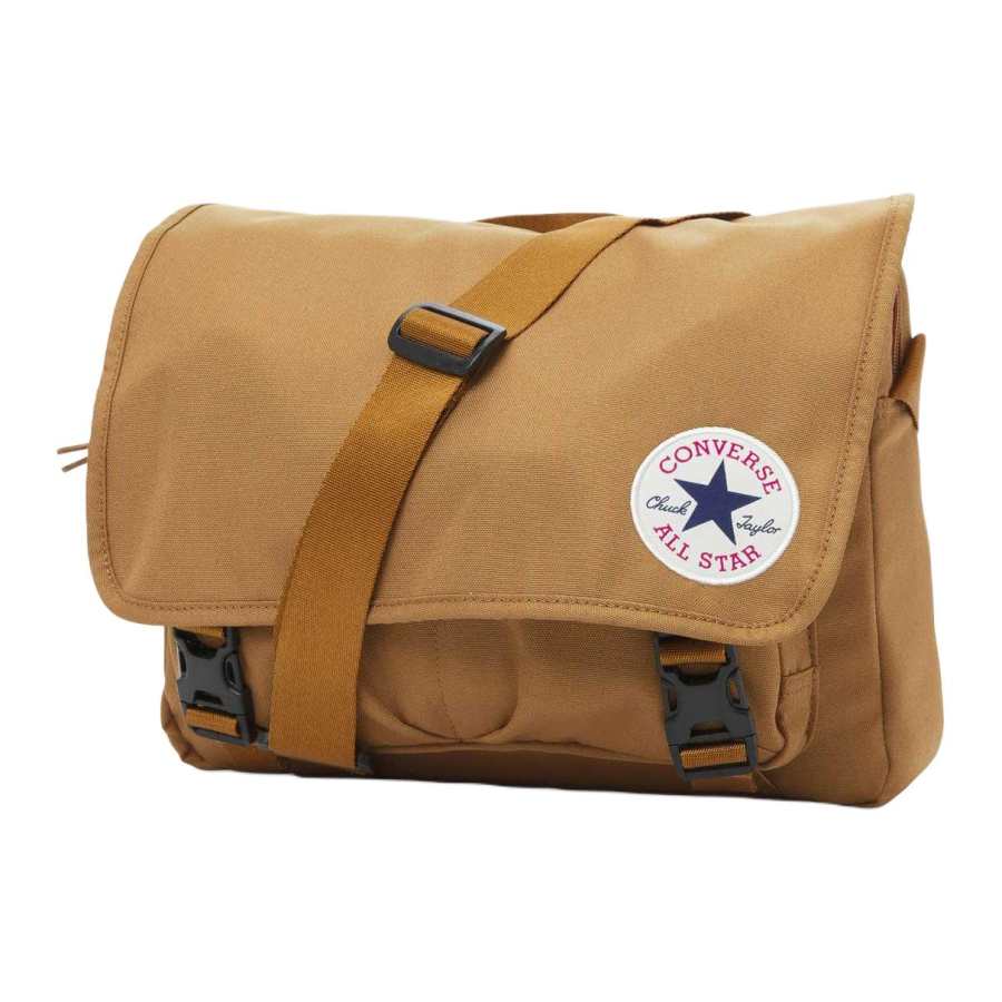 Converse Polyester Messenger Bag, Shoulder Bag, Crossbody Bag Regular Unisex Brown