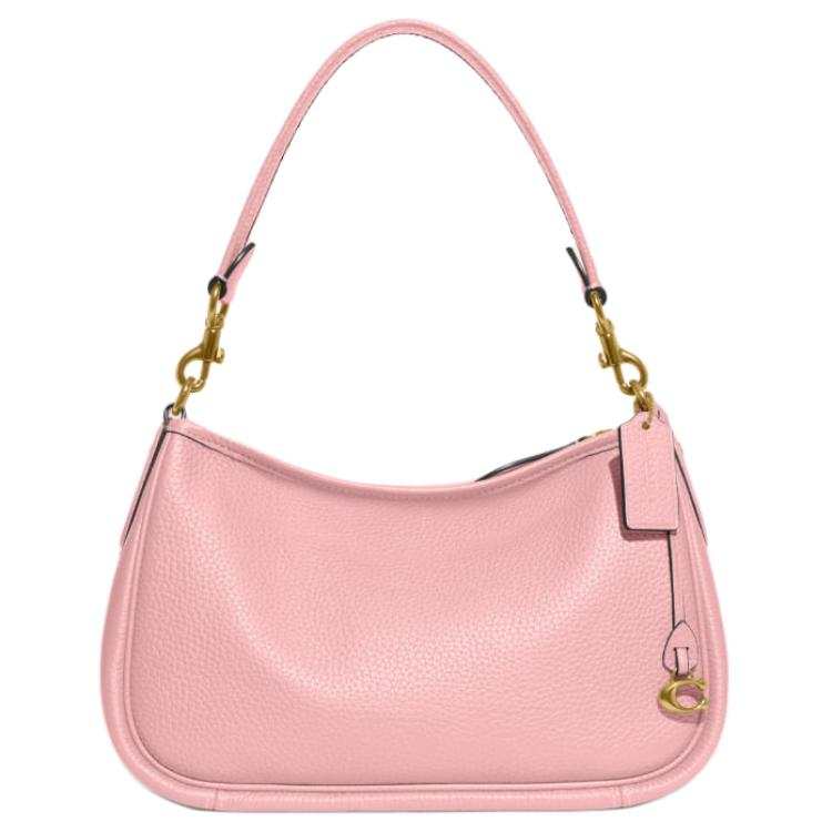 COACH Cary Soft Pebbled Leather Shoulder Bag, Crossbody Bag, Handbag Large Women's Pink