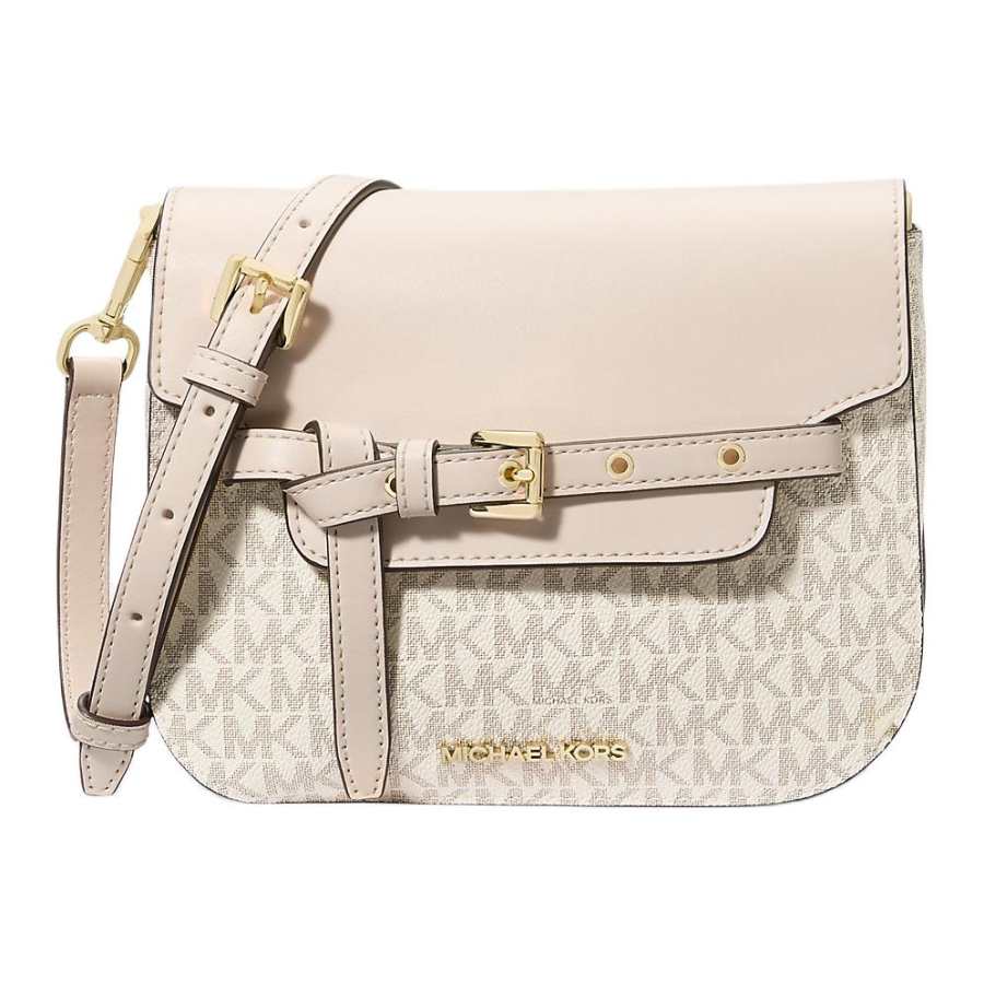 MICHAEL KORS Emilia Coated Canvas Shoulder Bag, Crossbody Bag Small Women's Ecru