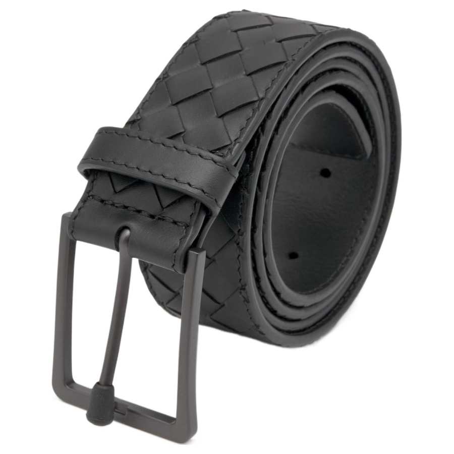 Bottega Veneta Metal Leather Belts Men's Black /