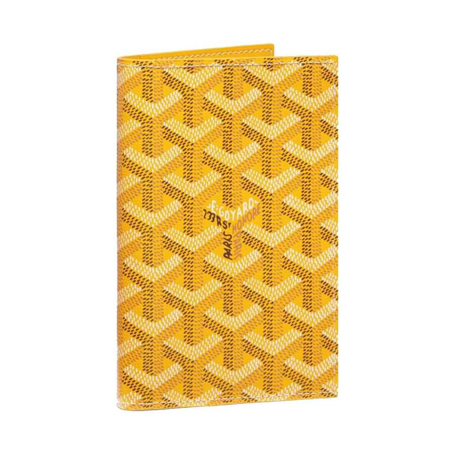GOYARD Grenelle Cow Leather Card Holder Passport Holder Small Unisex Yellow