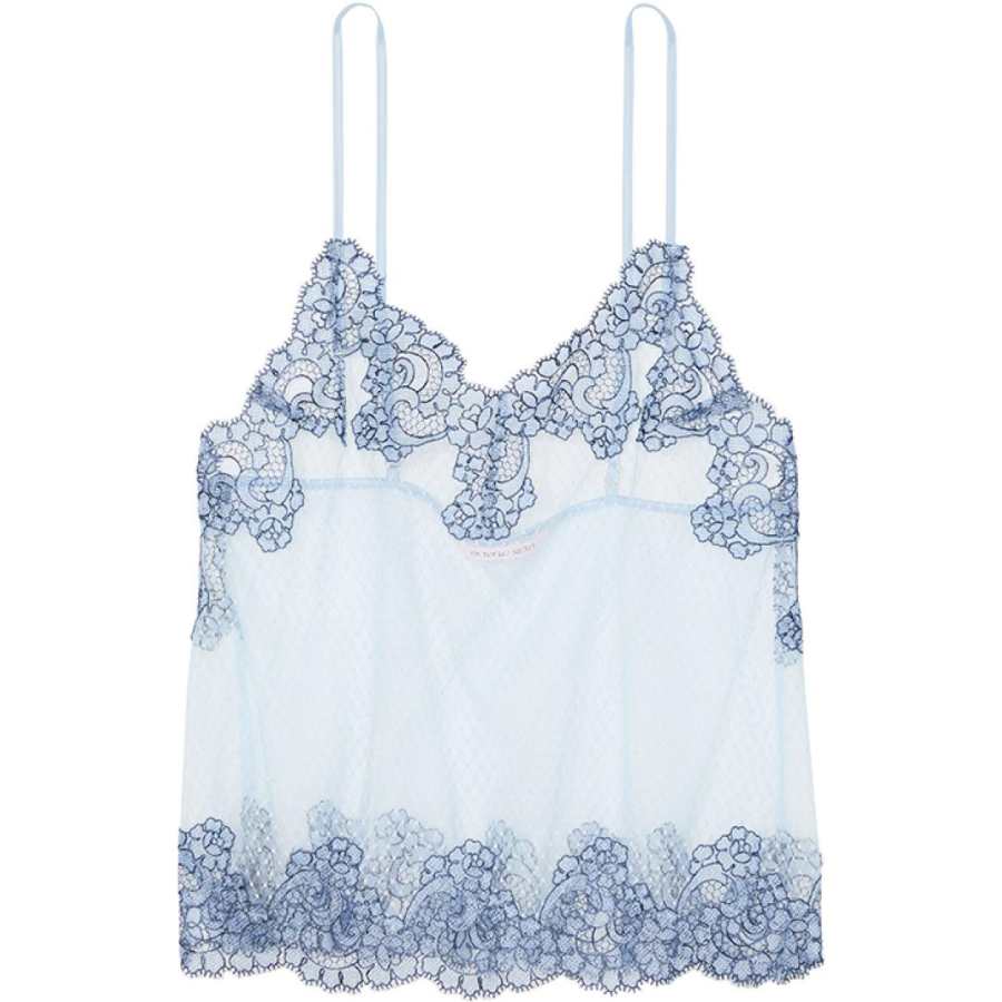 Victoria's Secret SEXY KI Pajama Top Women's Cream Blue