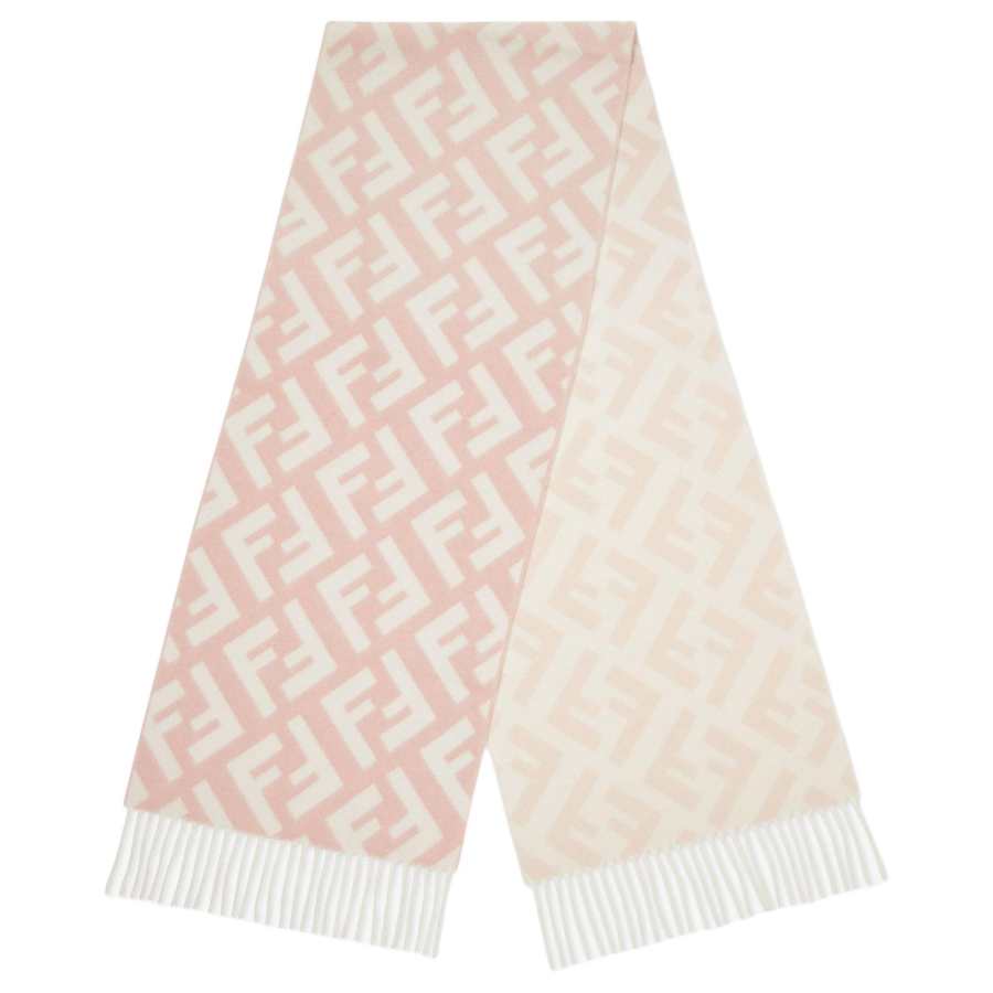 FENDI Wool Knit Scarves Women's Pink