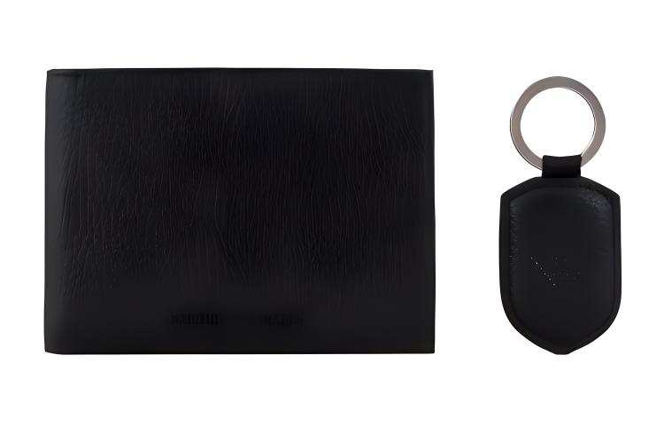 EMPORIO ARMANI Cow Leather Wallet Men's Black
