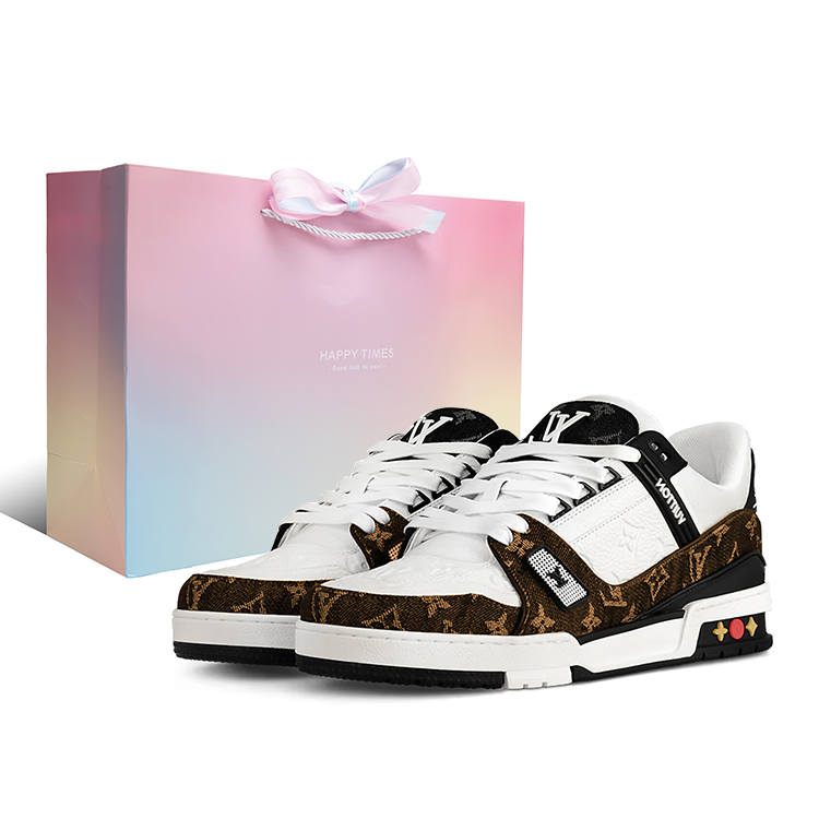 LOUIS VUITTON Trainer Twenty, Ginger Tea Low top Skateboard Shoes Unisex Yellow Black
