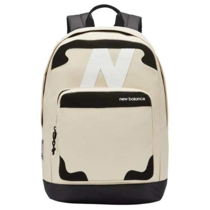 New Balance New Balance Synthetic Leather, Textile Mosaic Backpack Regular Unisex Beige & Black