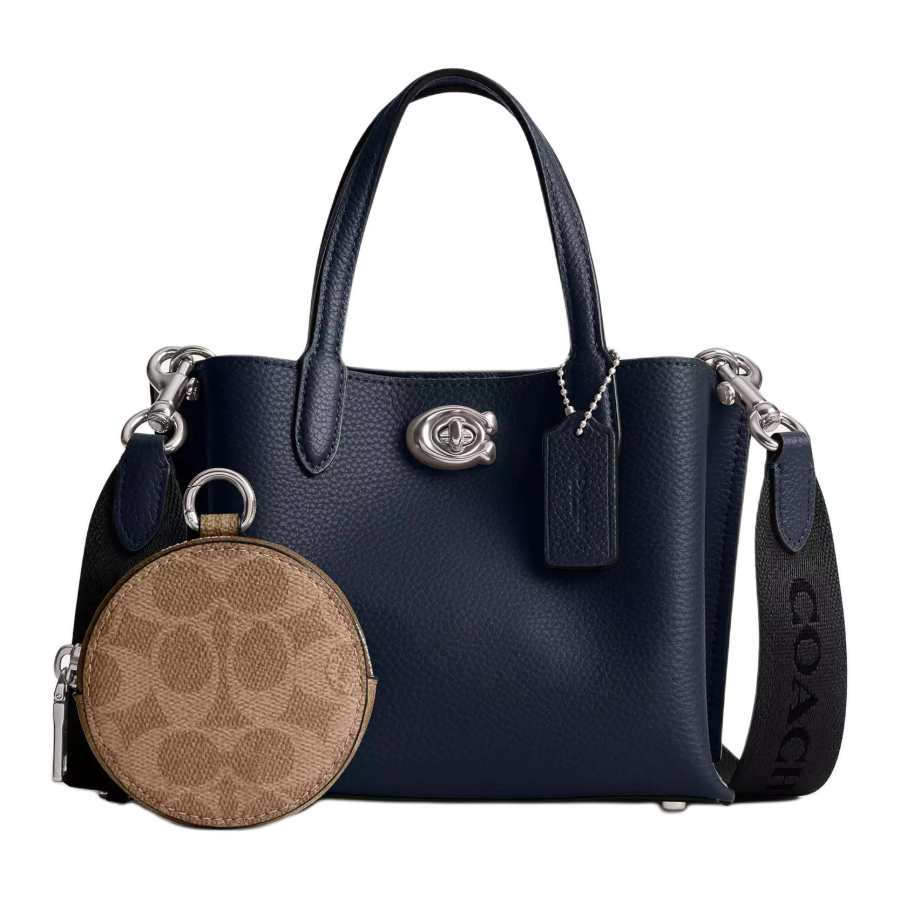 COACH Willow Pebbled Leather Tote Bag, Shopping Bag, Shoulder Bag, Crossbody Bag, Handbag Small Women's