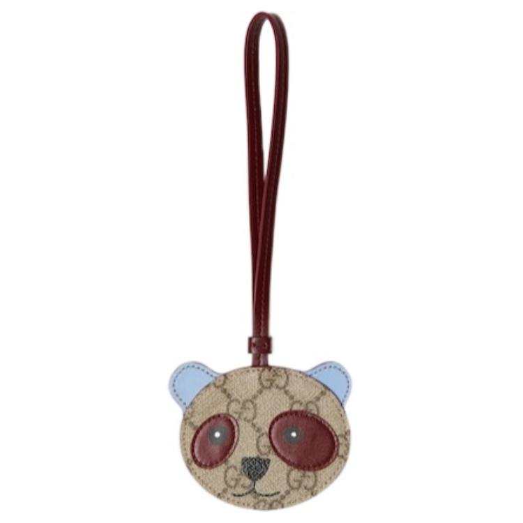 GUCCI Coated Canvas, Leather Keychains Women's Brown